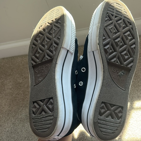 Converse Classic Black and White High-Tops PLATFORMS - Picture 4 of 6